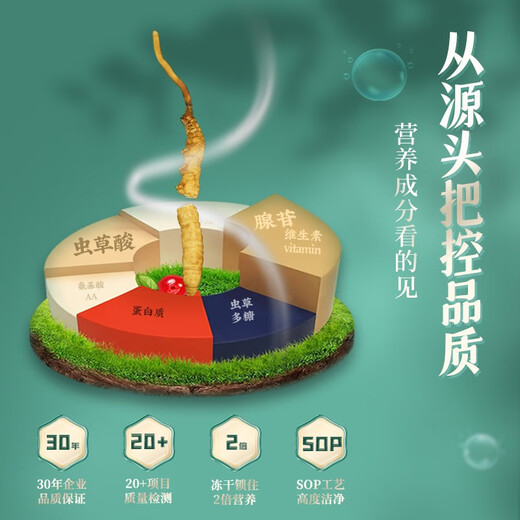 圣迪康藏冬虫夏草 新干虫草滋补送礼物佳品 送长辈礼品 营养品 3根/克  10克30根礼盒装