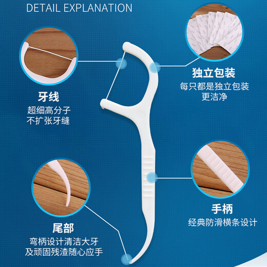 宜齿洁 经典牙线 剔牙线牙签家用独立一次性弓形家庭装单支装超细牙线棒 【单支装】600支/袋