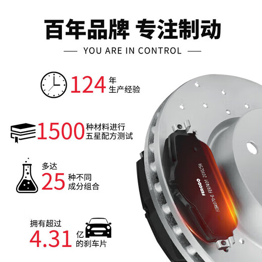 菲罗多陶瓷刹车前片适用于广汽传祺GA6 1.5(235T) 1.6T 1.8T FDB4837-S