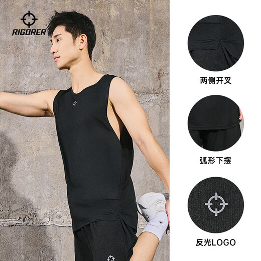 Vestible preciso de secado rápido El verano nuevo entrenamiento de entrenamiento Fitness Running, sin alivio, camiseta de baloncesto americano delgado sin mangas Z120110304 Pure Black 2xl