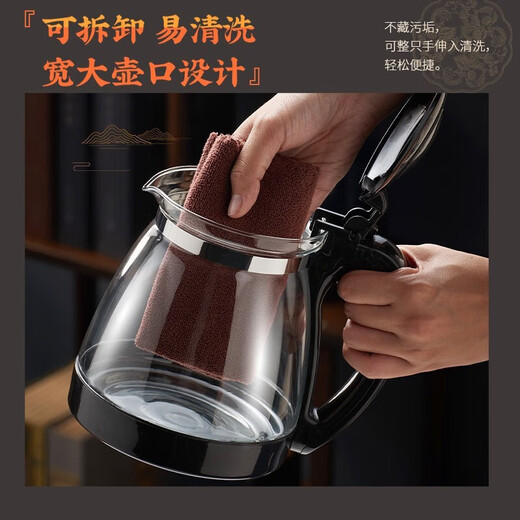 Tianxi (TIANXI) glass teapot, heat-resistant, large-capacity, high-temperature-resistant, thickened tea set, tea infuser, tea water separation pot, tea brewing device, single pot 2000ml