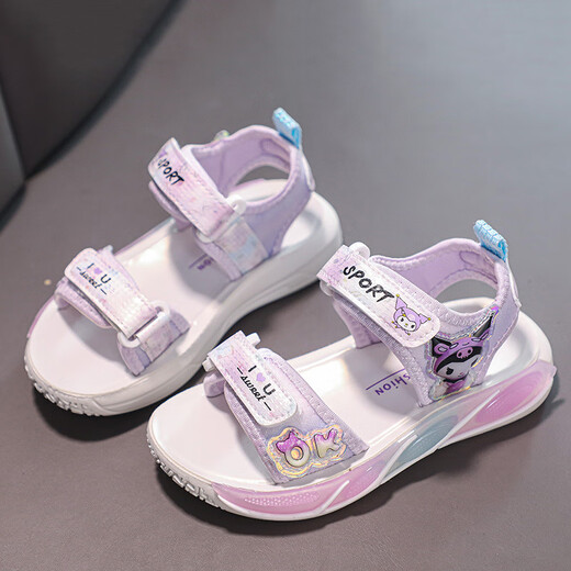 G.duck little yellow duck children's sandals new summer middle and large children's fashionable and casual girls' soft-soled beach shoes student shoes pink size 26 inner length of the shoe is about 16.4cm
