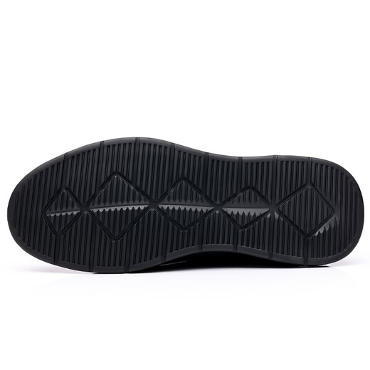 Gonai casual leather shoes men's shoes men's genuine leather business casual shoes breathable cushion inner heightening shoes spring and autumn anti-slip sports shoes black genuine cowhide + online four seasons 43 (265mm)