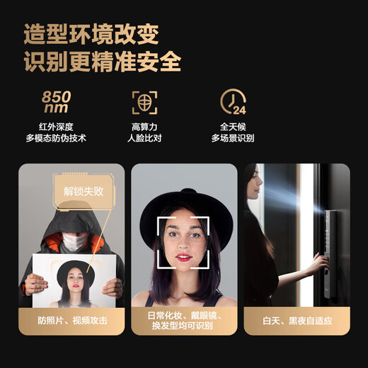 EZVIZ DL20FVS Face Large Screen Video Lock 3D Face Recognition Fingerprint Palm Vein Smart Lock Home Visual Cat Eye Doorbell Electronic Door Lock DL20FVS Extreme Gray Standard Lock Body