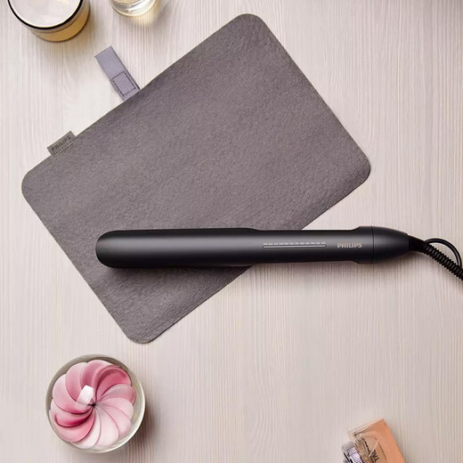 Philips straightener clamp straightening rod, dual-purpose curling, intelligent temperature control technology, reduce heat damage, negative ion curling rod straightening plate clamp, intelligent temperature control small skateboard-black [negative ion maintenance] 25mm