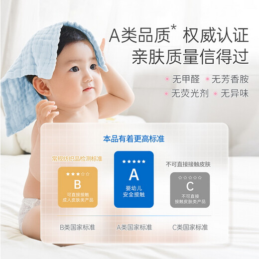 Zichu baby face towel, saliva towel, baby bubble cotton gauze square towel, 6 pack, 30*30cm