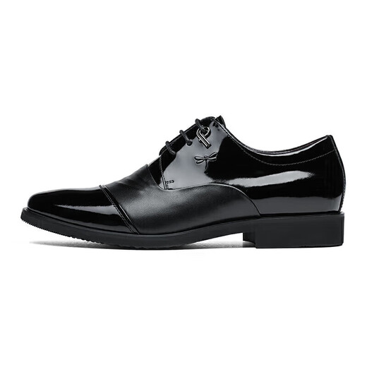 Zapatos de cuero de Dragonfly Red Zapatos para hombres de hombres Lace-up cómodos zapatos de boda Derby zapatos de boda WBA8140 Negro 42