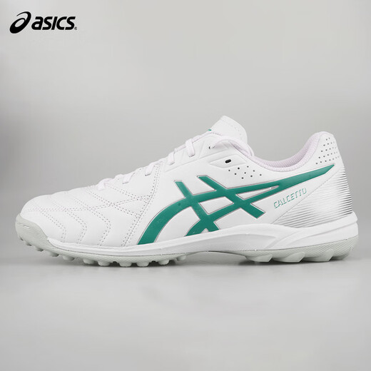 ASICS Tannoy Football ASICS CALCETTO 2E wide-footed TF human grass kangaroo leather small C3 football shoes 1113A048 white green #1113A048-103 shoe last 2E 41.5 (260mm)