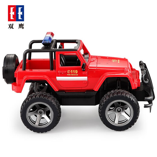 Large remote control police car Double Eagle electric remote control car toy car boy toy Jeep remote control car children fire truck off-road vehicle Jeep model holiday birthday gift 549 red