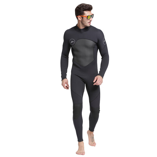 SBART SBART SBART SBART SBART SBART SQUANG 1.5MM Scuba Suit Men One-piece Long Sleeve Warm Swimsuit Women Large Size Deep Dive Clothes Couple 1.5MM Men 1283 Black L 110-125Jin [Jin equals 0.5 kg]