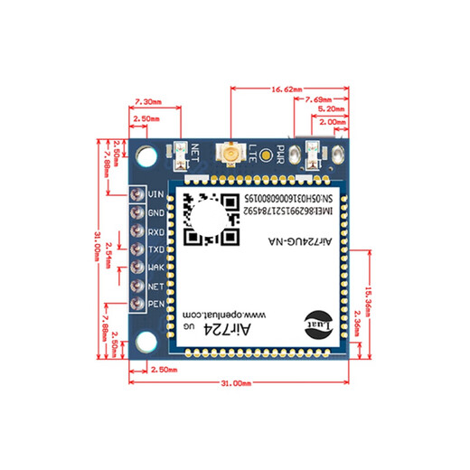 银尔达合宙Air724UG通 Cat1 4G模块支持功能电话语音短信支持二次开 YED-M724套餐A 不需要 AT固件