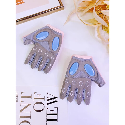 Mi'an Half Finger Fitness Gloves Thin Liquid Silicone Spin Cycling Yoga Pilates Non-Slip Wear-Resistant Cycling Sports U Pink Liquid Silicone Version S (Suitable for Women with Small Hands)