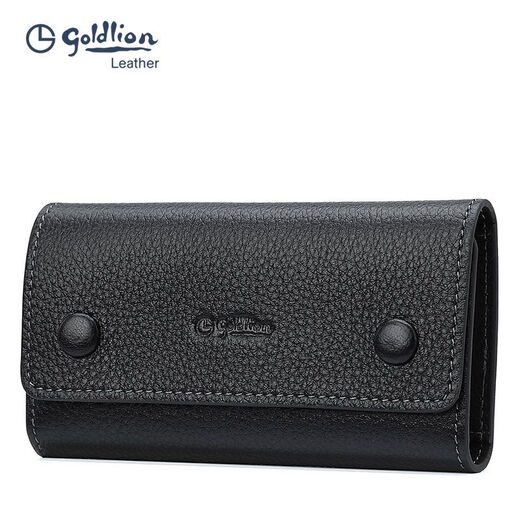 Billetera jinlilai capa superior portátil de caza de vacas bolsas de llave de cuero genuino cintura para colgar la tarjeta de la tarjeta del automóvil tendencia negra