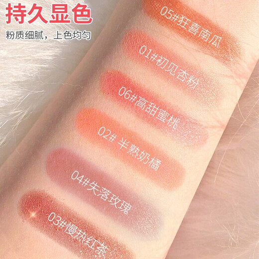 Carslan Blush Highlight All-in-one Palette Nude Makeup Matte Natural Blush Cream Women's Matte Contouring and Brightening Skin Color Three-in-One Rouge 04 Lost Rose