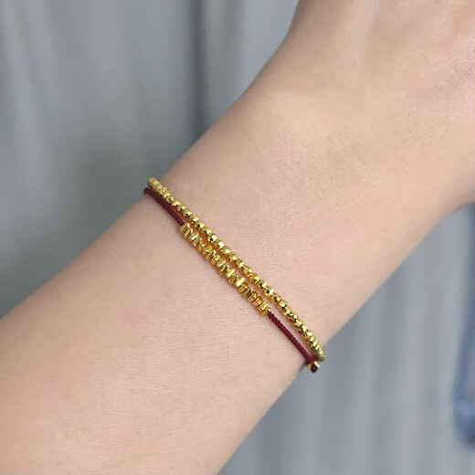 Fat Donglai's same style broken gold bracelet, thin galaxy ball, bouncy bead, elastic rope for women, titanium steel plated with 18K real gold, titanium steel plated with 18/K real/gold, elastic rope