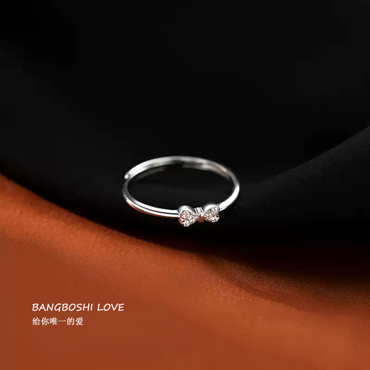 Pina Ling bow ring for women, female niche design, high-end open jewelry gift single ring, tail ring for girlfriend, bow ring