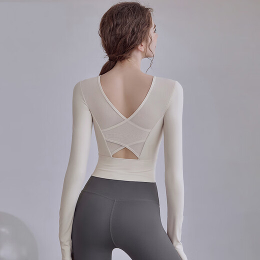 LULUUVTTOH2025 Autumn and Winter New Style Yoga Clothes Tops with Chest Pads for Women Beauty Back Fitness Clothes Sports Pilates Suit Long Sleeves Fengxin Purple Long Sleeves M