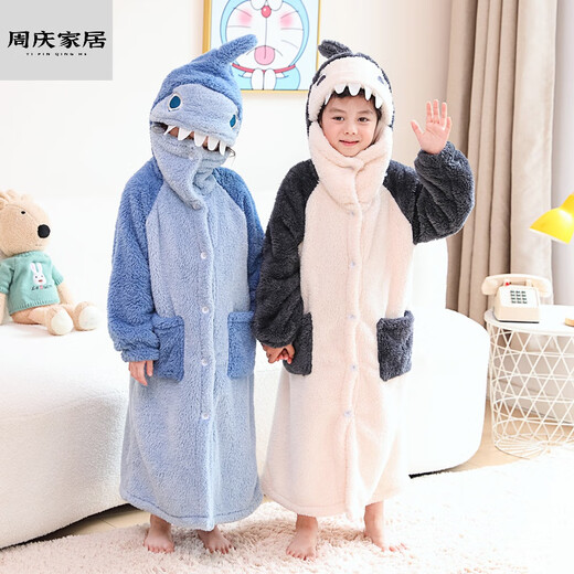 Miaopule Class A Autumn and Winter Thickened Children's Bathrobe Boys Ultraman Bath Towel Cloak Can Wear Winter Thickened Children's Nightgown Method Green-Eyed Monster Fruit Green Thickened Coral Velvet Size 18 Recommended 140-155cm