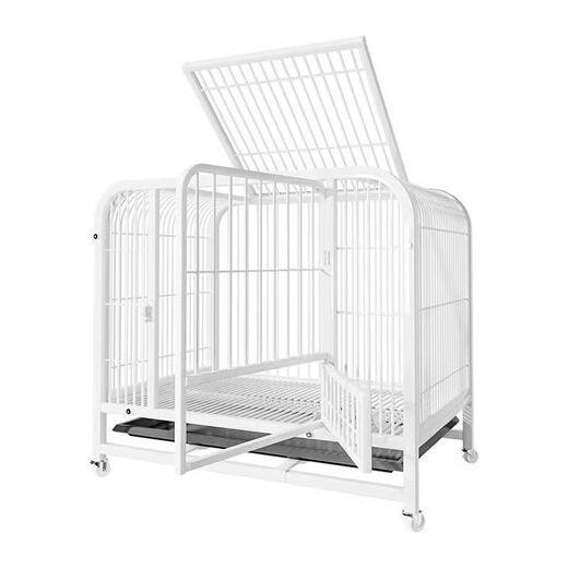 Jiamen JIAMEN (JIAMEN) Dog Cage Medium Dog Small Dog House Large Indoor Bathroom Shiba Inu Corgi Kennel Pet Dog Fence Black Dog House and Other 6-piece Set Reinforced Square Tube 78*54*70 (25 Jin Jin is equal to 0.5 kg)