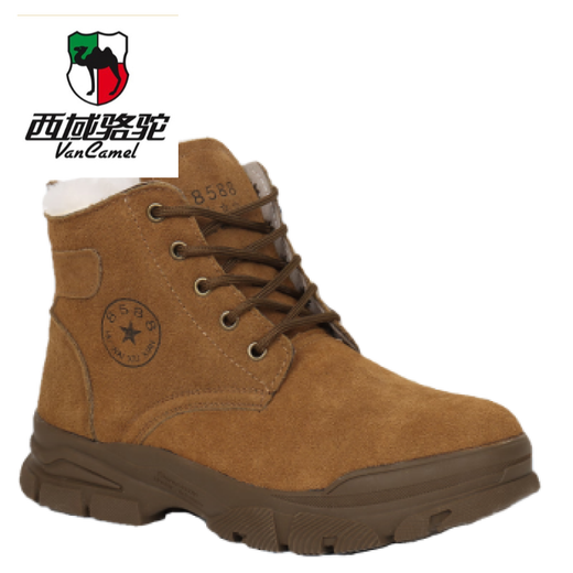 西域骆驼（VANCAMEL）东北防寒羊毛靴加厚棉鞋牛皮马丁靴冬季特厚雪地靴男款加绒保 804-【牛筋底-卡其色】 42