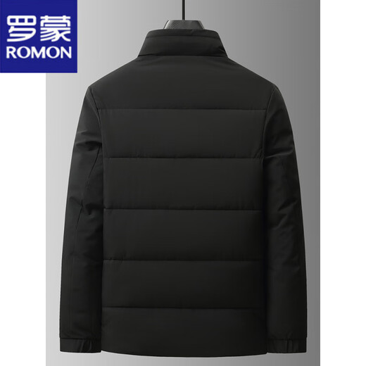 ROMON short cotton coat men's winter casual thickened cotton jacket middle-aged and elderly dad's winter coat down jacket LW-8803 Navy blue 3XL 190 suitable for 140-155Jin Jin equals 0.5 kg