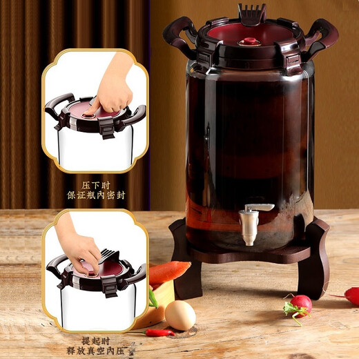 Ju element high-end thickened heat-resistant glass sealed wine soaking tank wine container wine bottle with faucet base 8L