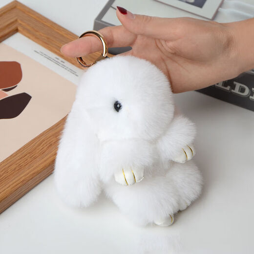 Schoolbag hanging chain women's clothing dead rabbit key chain female cute internet celebrity Korean version student schoolbag hanging bag hanging decoration couple small gift brown [pretending to be dead rabbit]