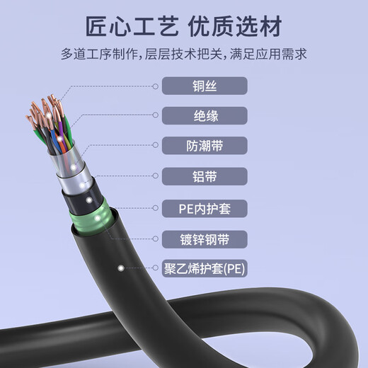 中科光电 室外重铠大对数通信线缆 电话语音大对数电缆 5对ZK-HYA53-5*2*0.5- 1米