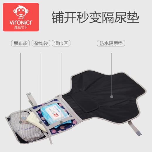 Vironicr Baby Diaper Pad Outdoor Portable Folding Diaper Pad Outdoor Portable Diaper Storage Bag 52 Pack Purple Shell