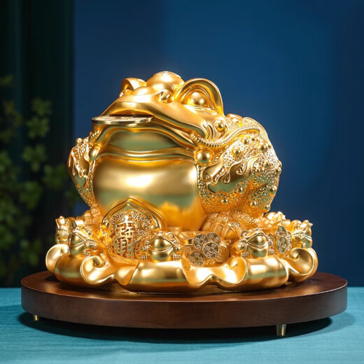 郎凯丹顿黄铜金蟾摆件公司店铺开业定制礼物中式家居酒柜工艺品金蝉装饰品 大号鎏金八方来財金蟾