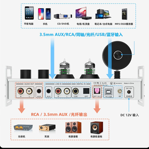 DOUK AUDIO P1 PLUS tube preamplifier USB DAC headphone amp with VU meter DSD256 Bluetooth 5.1 preamplifier P1 PLUS