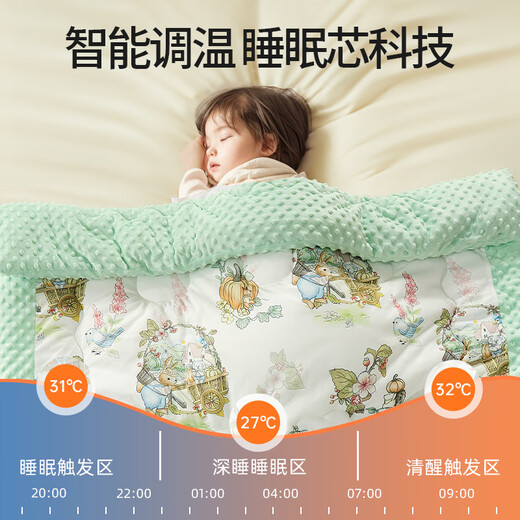 More Rabbit Baby Quilt Children's Beanie Quilt Autumn and Winter Thickened Baby Beanie Blanket Kindergarten Nap Quilt Universal for All Seasons Yellow Char Manor Thickened Winter Quilt All-in-One 120*150cm 7A Antibacterial and Anti-mite Can be machine washed