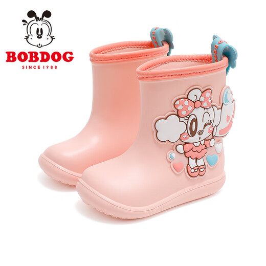 Babudou Kinderschuhe Neue Kinder Regenstiefel Jungen Baby Regenstiefel Sommer wasserdichte Kinderschuhe zarte Pulver/Lichtpulver 14 geeignet für Fußlänge 13,0 cm