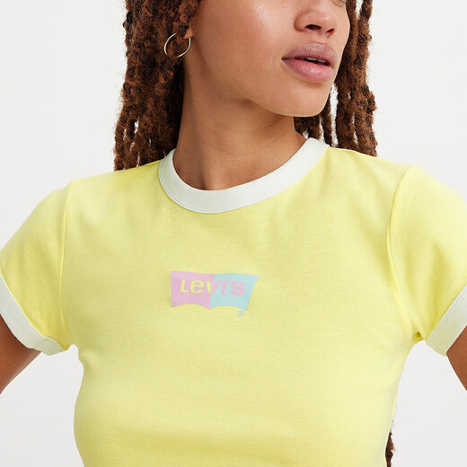 Levi's [same style in the mall] Levi's American fashion trend simple and versatile slim short-sleeved T-shirt Yellow A3523-0037 L