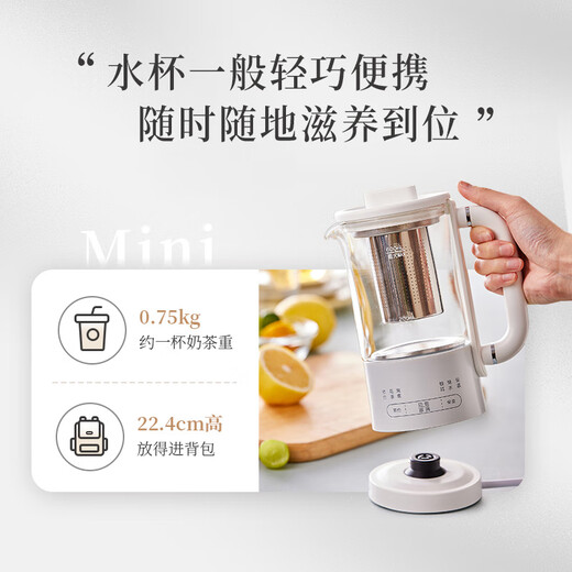 Bear Mini Health Cup Health Kettle Tea Maker 316 Stainless Steel Office Home Portable Tea Kettle Constant Temperature Kettle Small Flower Tea Kettle 0.6 Liter YSH-E06H1