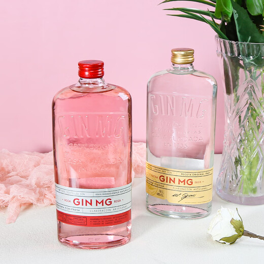 梦戈（GIN MG）【原瓶进口】西班牙金酒杜松子酒洋酒调酒基酒马天尼调酒基酒 梦戈桃红金酒 700mL 1瓶