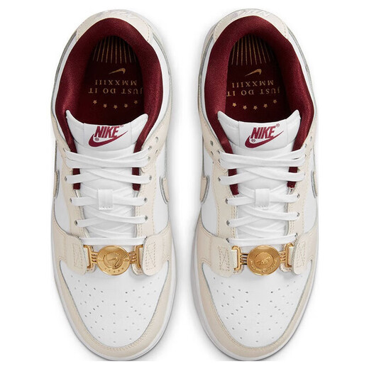 耐克（NIKE）女鞋2025夏季Dunk Low低帮复古板鞋运动鞋休闲鞋DH9765 DV1160-100米白红金属扣 36.5