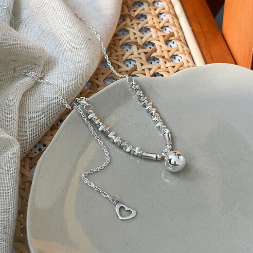 Yinruitai s925 sterling silver Korean version light luxury broken silver tassel bead necklace women's fashion versatile spring and summer zipper new xl1127 925 silver