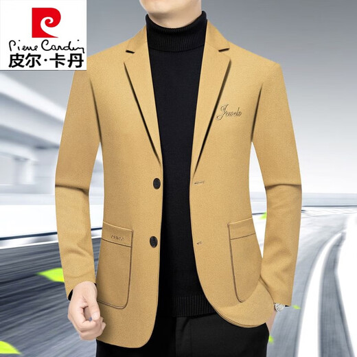 Pierre Cardin High-End Wolle Casual Anzug Männer Slim Business Anzug Jacke Herren Frühling und Herbst mittleren Western Kleidung Ziegelstein Red 170/88a