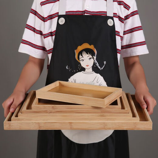 Zozi Bambus Holzschale Essschale Rechteckige Haushaltsholz Tablett Massives Holz Round Tablett Tee Tablett Grillschale Runde 21*21 cm
