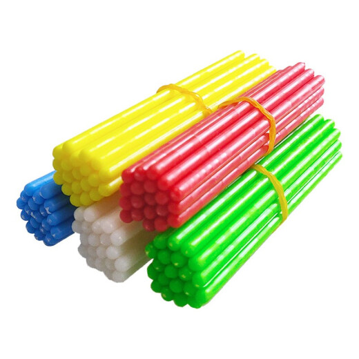 Hujia brand plastic boxed counting sticks in five colors of red, white, yellow, green and blue, small thin sticks, colorful counting sticks, primary school mathematics teaching aids, teaching instruments, diameter 4mm, counting sticks, length 10cm, 1 box of 100 sticks