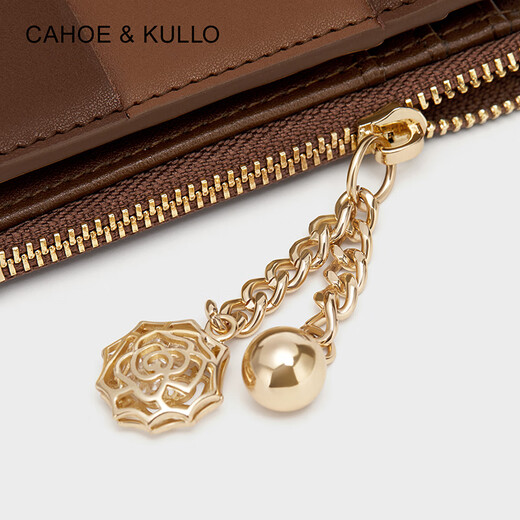 Cahoe Kullo Offizielle Website offizielle Brieftasche für Frauen Kurz Neues 2025 Mode Nische Frauen Kartenbeutel Clutch Frauen Brieftasche Geldbörse Brieftasche Karamell Brown Bohnen Blonde-kk Frauen Bag Geburtstag für Freundin