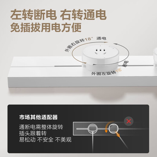 Bull (BULL) Schienensteckdose, oberflächenmontiert, ultradünne Wandsteckdose auf Master-Ebene, Wandsteckdosenleiste, Verdrahtungsplatine, multifunktionale, stanzfreie 8000-W-Leuchte und dünne weiße oberflächenmontierte 75 cm + 4 Fünf-Loch-Adapter