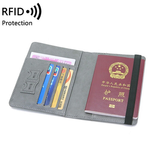 Jungle Tribe Travel Anti-Diebstahl Passport Bag Anti-Demagnetization Passport Clip in Übersee Briefticket-Clip-Reisebühne Coin Wallet Grey Grey