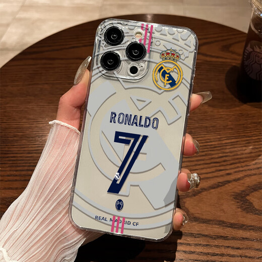 Ban Meiluo подходит для корпуса мобильного телефона Apple 16 Real Madrid C Ronaldo Lucky Seven iPhone 15 PROMAX Новый прозрачный