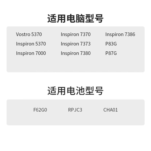 绿巨能（llano）适用DELL戴尔笔记本电池Inspiron 13 灵越5370 7370 7380 7373 Vostro F62G0 P78G P83G电脑电池 戴尔P83G F62G0电池
