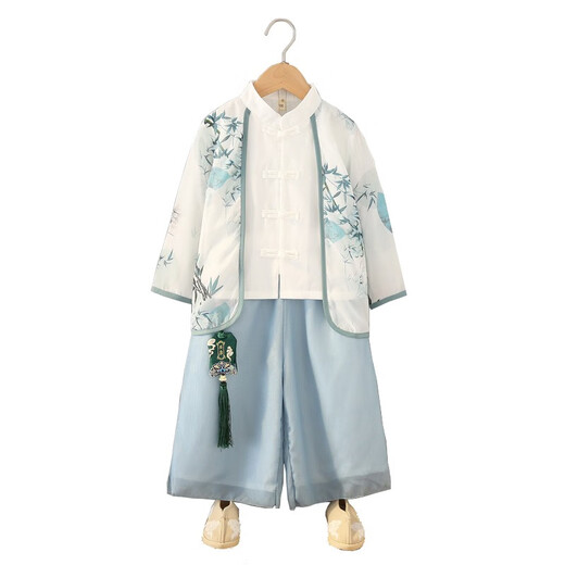 圆圆米米男童汉服秋季中式表演服童装春秋唐装5周岁7男女宝宝8民族风套装9 659兰竹春秋套装男宝 120 码适合110-115cm约5-6岁