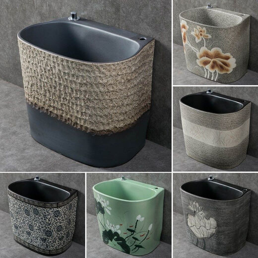 CLCEY balcony outdoor mop pool integrated raised mop pool home bathroom courtyard rectangular ceramic sink basin main picture