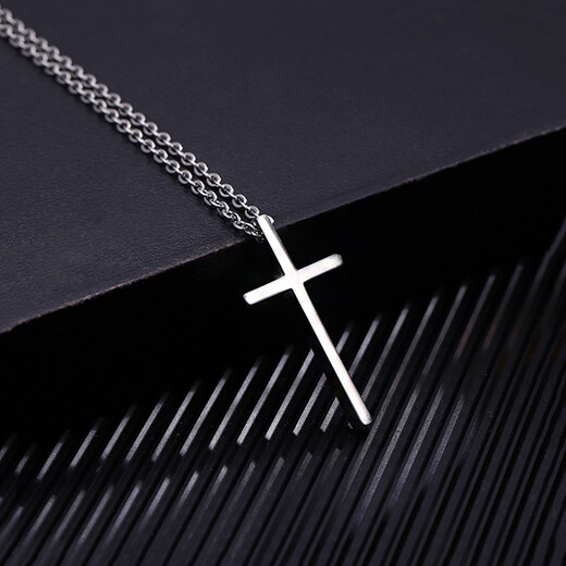MZMZ platinum couple necklace men's and women's cross Pt950 platinum birthday anniversary gift for girlfriend and boyfriend 925 necklace + cross for women
