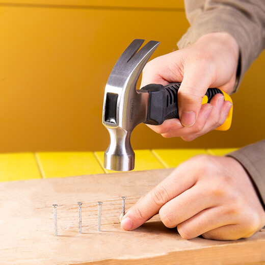 Deli Claw Hammer Fiber Handle Claw Hammer Iron Hammer Multi-Purpose Nail Hammer Hammer Nail Puller Window Breaking Artifact Mini Short Handle Claw Hammer DL441008